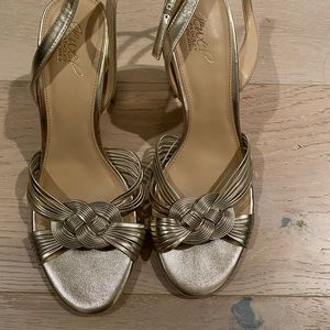 Badgley Mischka Gold Wedding Shoes